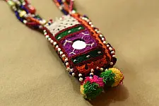 FolkLove | Handmade Tribal Bead & Embroidered Necklace 