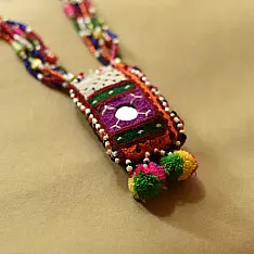 FolkLove | Handmade Tribal Bead & Embroidered Necklace 