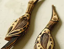 Burn Art | Tribal Wooden Art Pieces - Bird Herons (Set of Two)