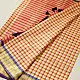 handloom pure cotton saree with vibrant pink orange yellow multicolor stripes contrast purple zari border and handcrafted navy tassels