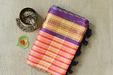 कमला | Handloom Cotton Saree | Checks . Zari Border