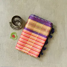 कमला | Handloom Cotton Saree | Checks . Zari Border