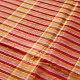 handloom pure cotton saree with vibrant pink orange yellow multicolor stripes contrast purple zari border and handcrafted navy tassels