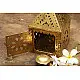 handmade brass hanging lamp with diya