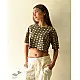 buy Natural Dyed Ajrakh Cotton Crop Top