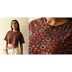 Hand Block Printed ✩ Vegetable Dyed Ajrakh Cotton Crop Top