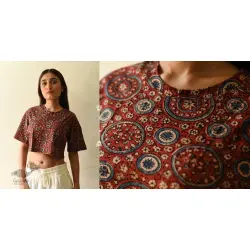 Hand Block Printed ✩ Vegetable Dyed Ajrakh Cotton Crop Top