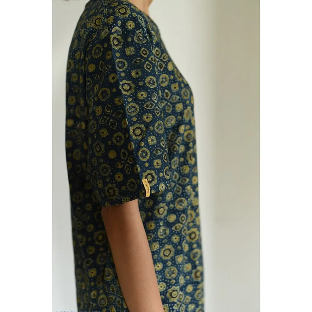 buy Block Printed & Vegetable Dyed ~ Ajrakh T-shirt
