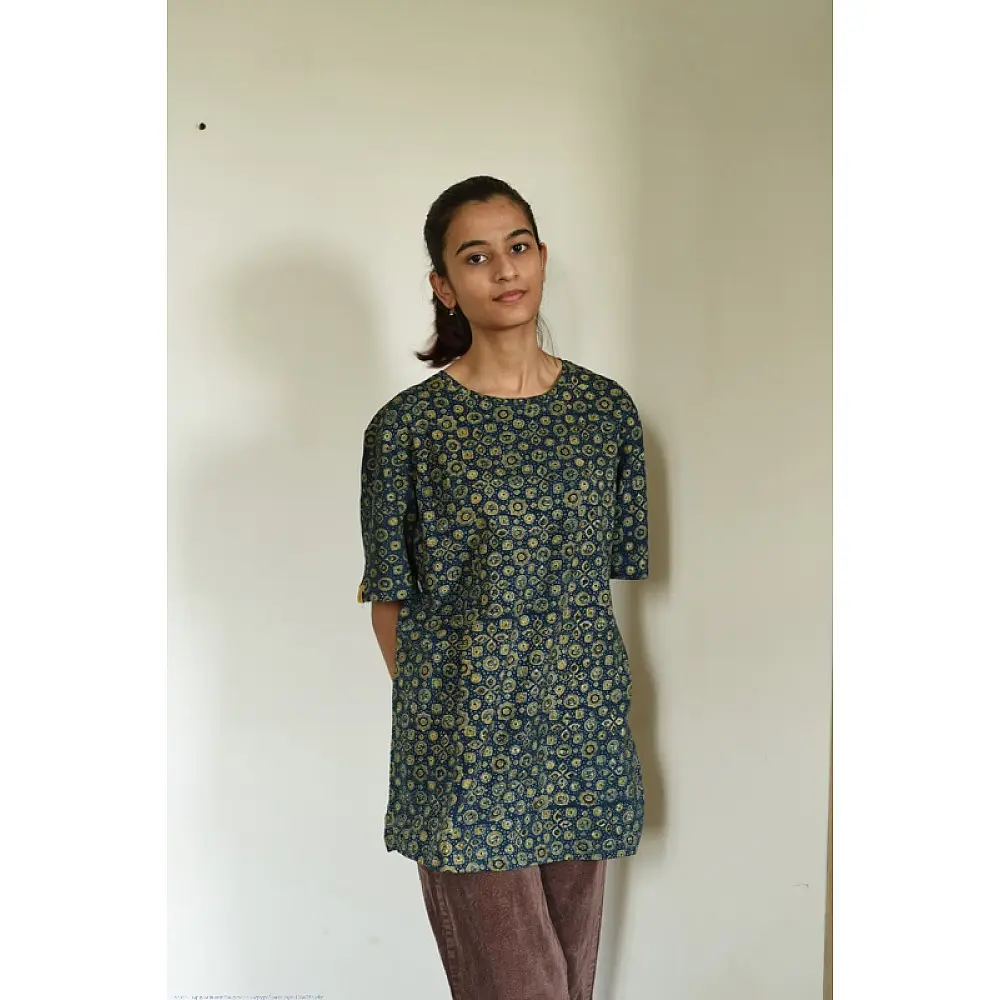 buy Block Printed & Vegetable Dyed ~ Ajrakh T-shirt
