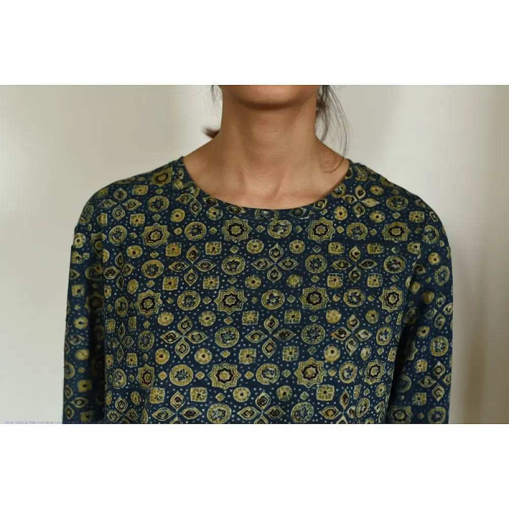 buy Block Printed & Vegetable Dyed ~ Ajrakh T-shirt