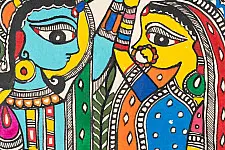 Madhuban . मधुबन ❁ Madhubani Painting - Shyam & Shyama