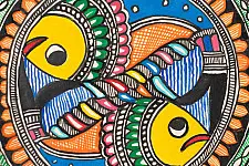 Madhuban . मधुबन ❁ Madhubani Painting - Fish