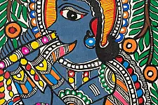Madhuban . मधुबन ❁ Madhubani Painting - Krishna