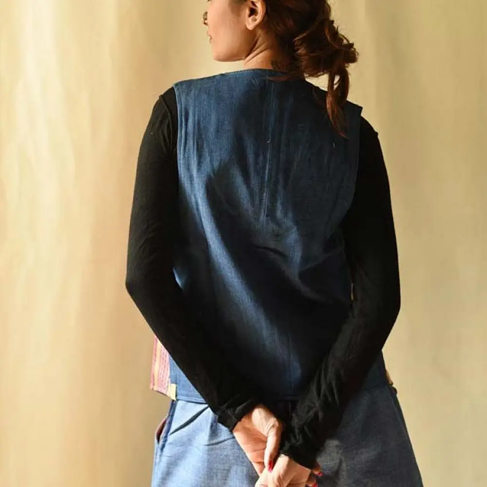 shop mashru & denim Reversible Jacket - Multi Color Stripes jacket