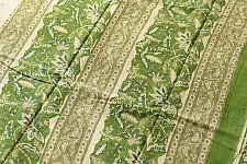 Indigenous Impressions ❣ Bagru Block Printed ~ Cotton Green Saree