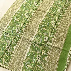 Indigenous Impressions ❣ Bagru Block Printed ~ Cotton Green Saree
