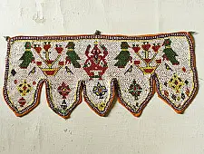Prachin . प्राचीन  ❂ Gujrat Bead Work - Old & Antique Wall Hanging - Ganesh & Perrot Chakda