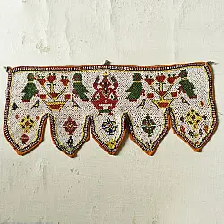 Prachin . प्राचीन  ❂ Gujrat Bead Work - Old & Antique Wall Hanging - Ganesh & Perrot Chakda