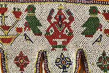 Prachin . प्राचीन  ❂ Gujrat Bead Work - Old & Antique Wall Hanging - Ganesh & Perrot Chakda