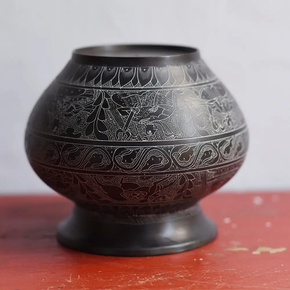 Shop Carving on Brass Lota / Kalash - Shiva