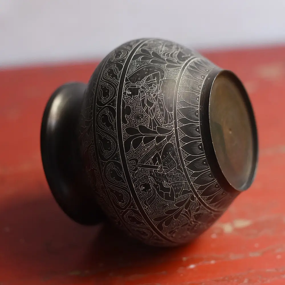 Shop Carving on Brass Lota / Kalash - Shiva