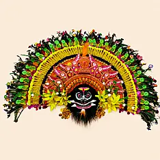 Mukhauta . मुखौटा : Handmade Wall Hanging Chhau Mask - Asur