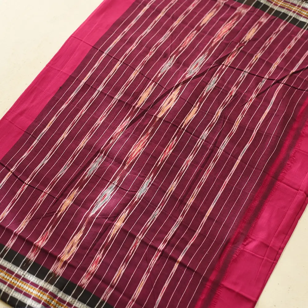 Cotton weaves ~ Ikat Saree pink