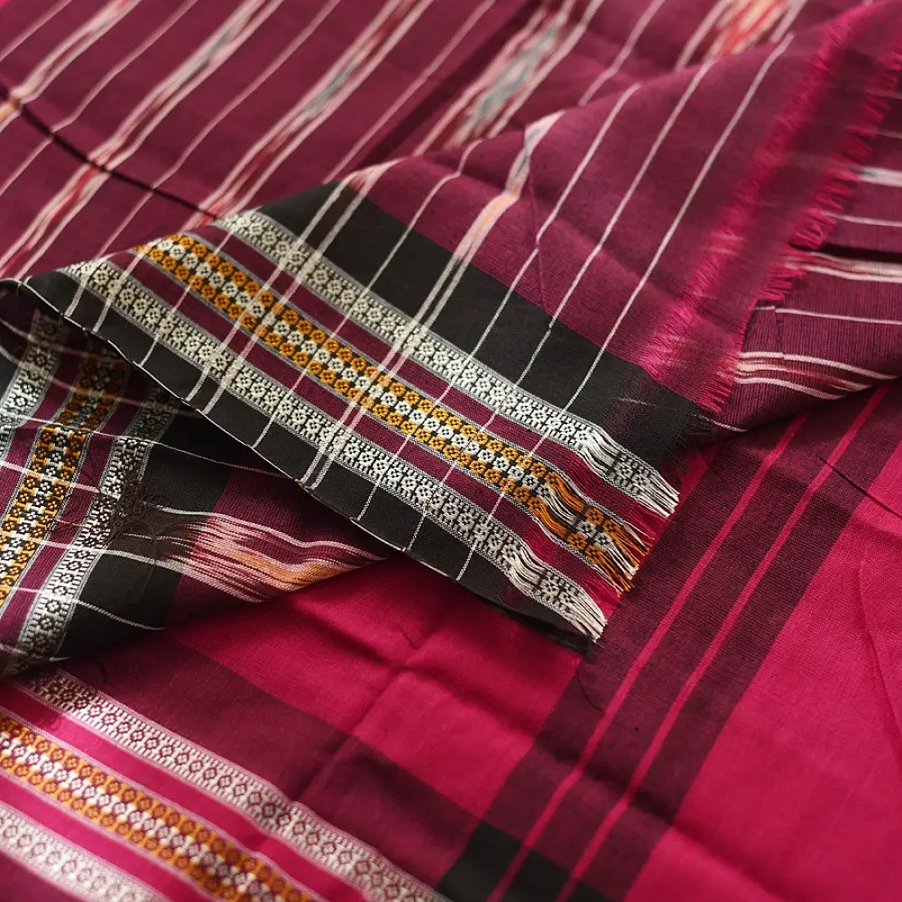 Cotton weaves ~ Ikat Saree pink