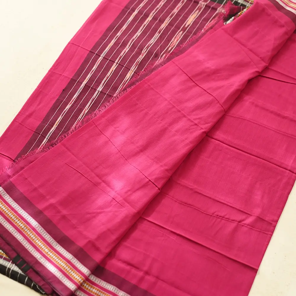 Cotton weaves ~ Ikat Saree pink