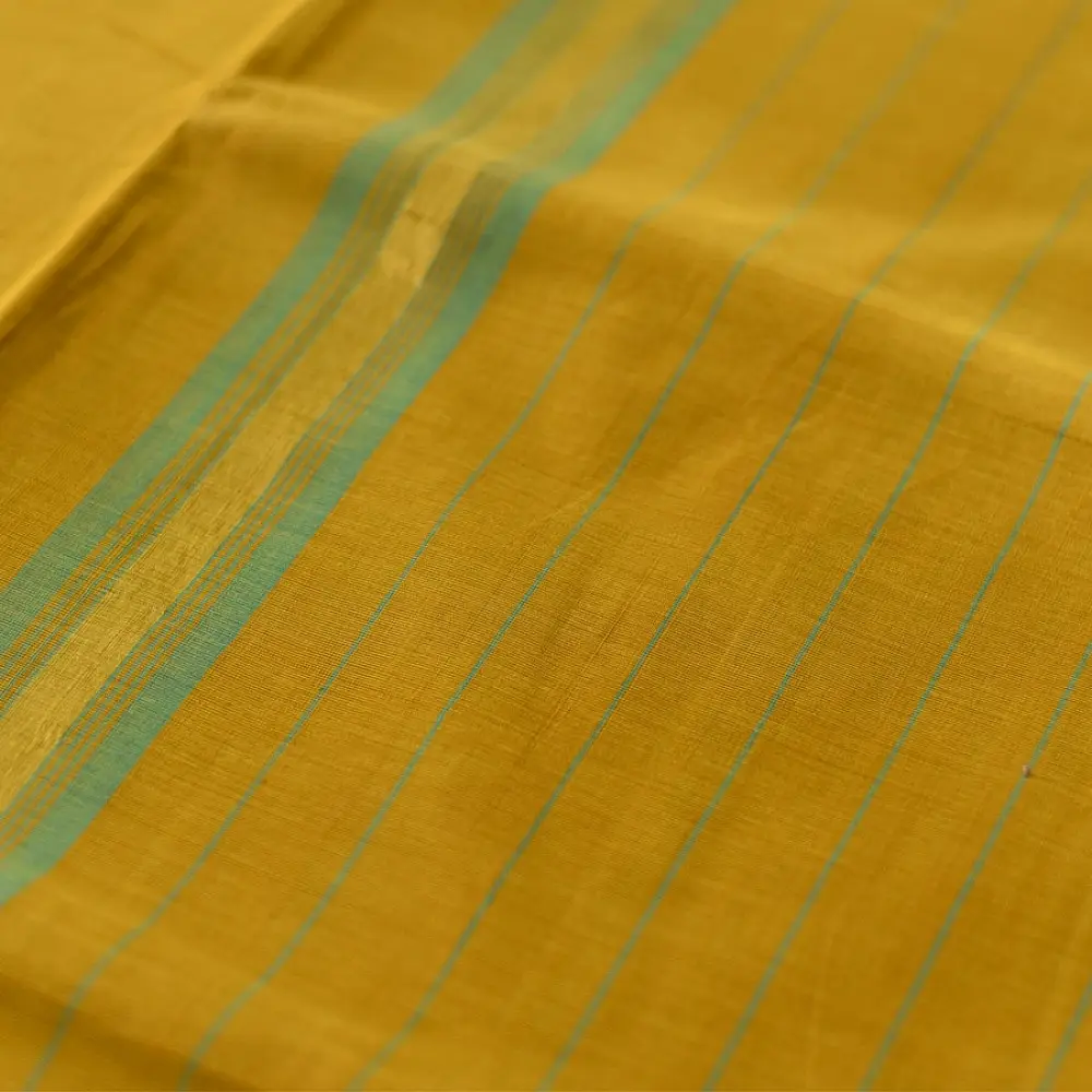 Handwoven cotton saree | Yellow & Green from Andhra Pradesh