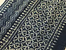 Sunday Afternoon ☕ Block Printed Dabu ~ Indigo Pure Cotton Saree