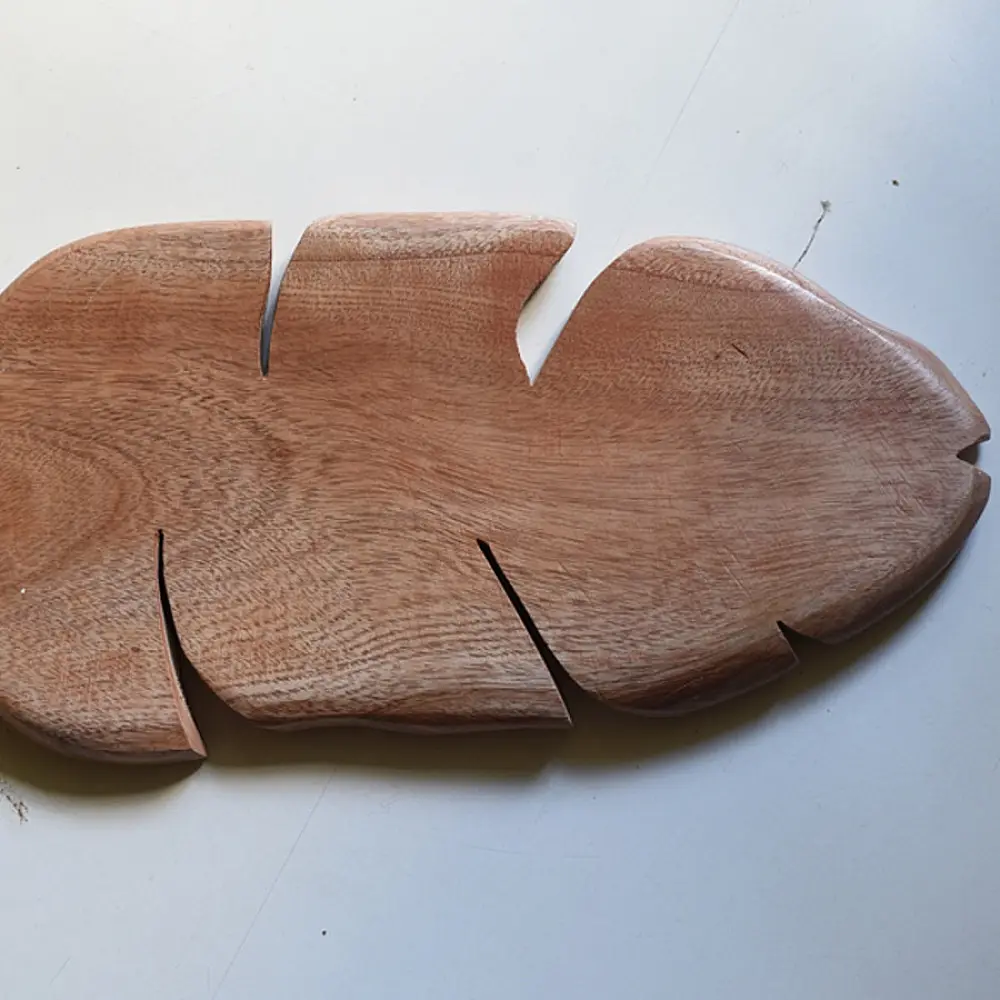 shop Handmade neem wooden Leaf Shape Chopping Board