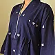 shop Jamdani Handloom Cotton Navy Blue Dress - Heart Motif