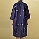 shop Jamdani Handloom Cotton Navy Blue Dress - Heart Motif