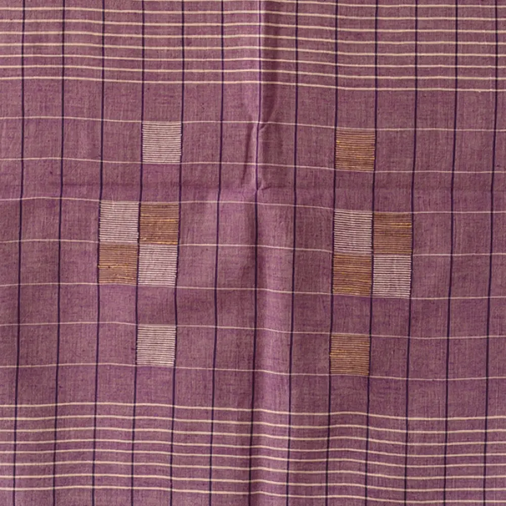shop Handloom Soft Cotton Jamdani Stole - Purple