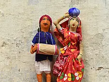 Gudiya - Jhabua Handmade Fabric Doll With Drum (Bhil) 