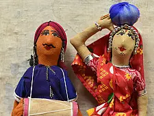 Gudiya - Jhabua Handmade Fabric Doll With Drum (Bhil) 