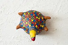 Madhuban . मधुबन ❁ Madhubani Hand Painted Paper Mache ~ Turtle (Two Options)