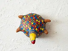 Madhuban . मधुबन ❁ Madhubani Hand Painted Paper Mache ~ Turtle (Two Options)