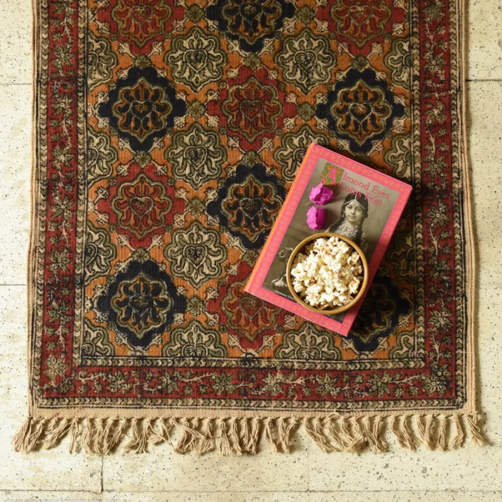 shop Home Decor - Kalamkari Natural Color Dhurrie