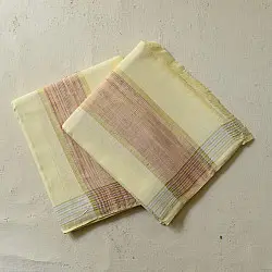 Damodar . दामोदर ✩ Handloom Cotton x Cotton Dhoti Khes - Silver Border