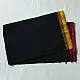 handloom begampuri pure cotton saree in charcoal black with mustard yellow and maroon woven temple borders   
