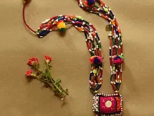 FolkLove | Handmade Tribal Necklace With Bead Work & Mirror work