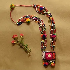 FolkLove | Handmade Tribal Necklace With Bead Work & Mirror work