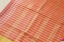 	कमला | Handloom Cotton Saree | Checks . Big Zari Border