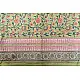 shop Sanganeri Hand block Printed Double Bedsheet  with Pillow Covers- Light Green