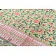 shop Sanganeri Hand block Printed Double Bedsheet  with Pillow Covers- Light Green