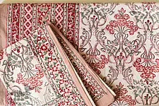 Sanganeri Hand Printed Double Bedsheet | with Pillow Covers 