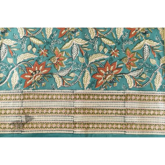 shop Sanganeri Hand block Printed Double Bedsheet With Two Pillow Covers