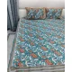 shop Sanganeri Hand block Printed Double Bedsheet With Two Pillow Covers